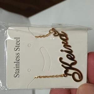 NIP fashion jewelry necklace Keira gold toned stainless